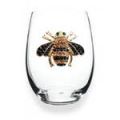 Jewelled Stemless Wine Glass - Bee 