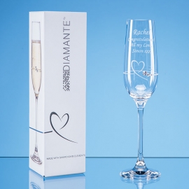 Diamante Petit Heart Champagne Flute