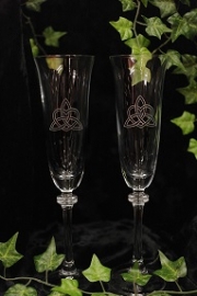 Galway Crystal Celtic Design Champagne Flutes(Pair)